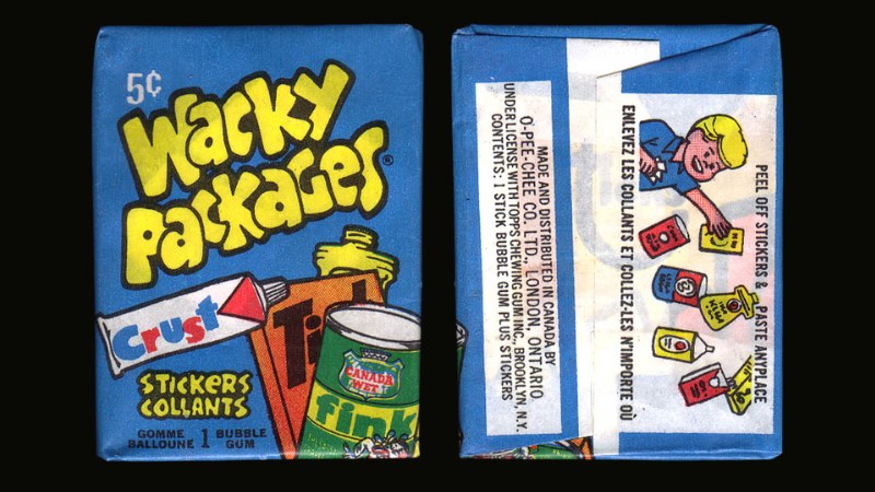1973 OPC 4th Series blue wax pack, front and back, showing the same OPC branding as the red variant